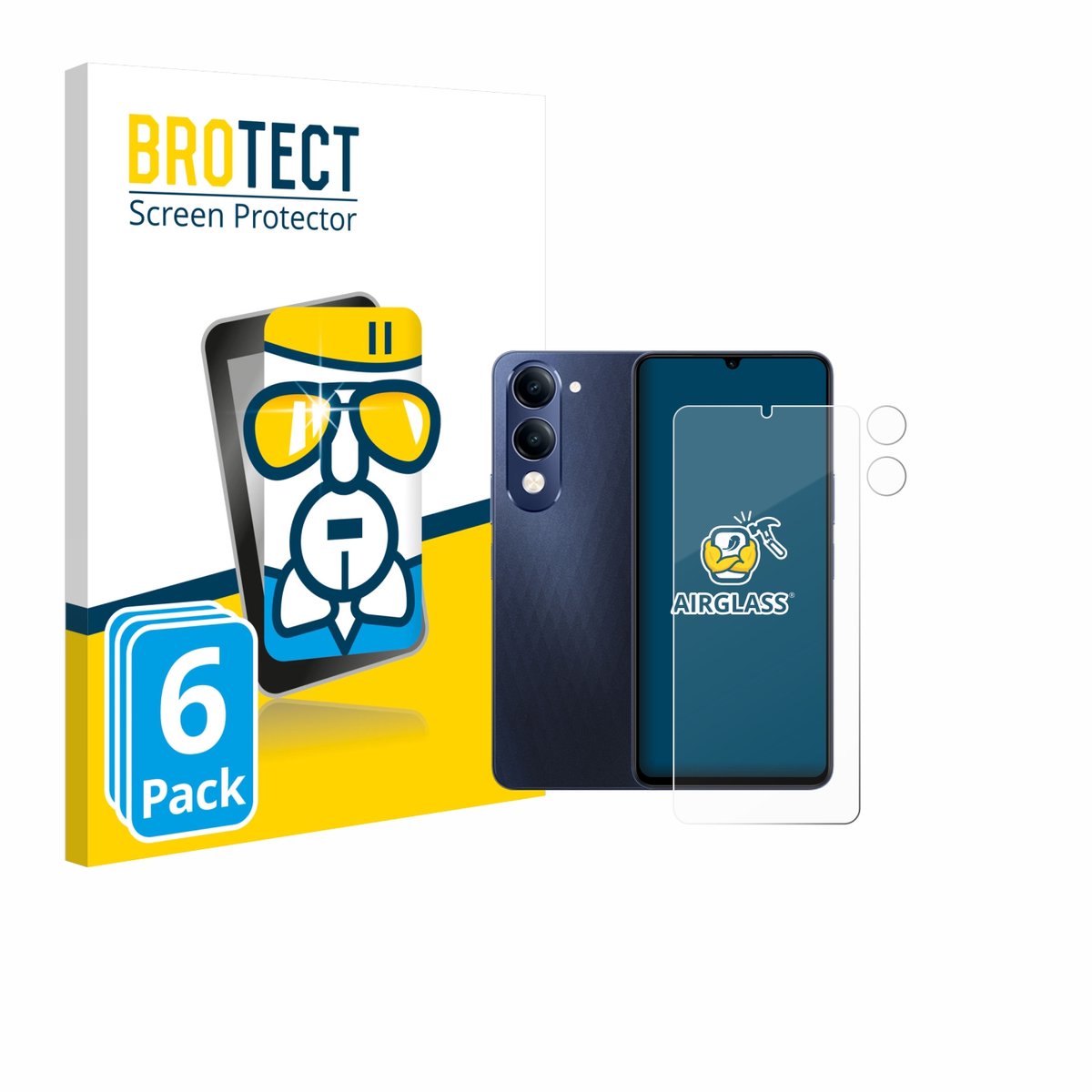 Screenprotector 6 Stuks voor Vivo T4 Lite (Voor+Camera) Beschermglas transparant