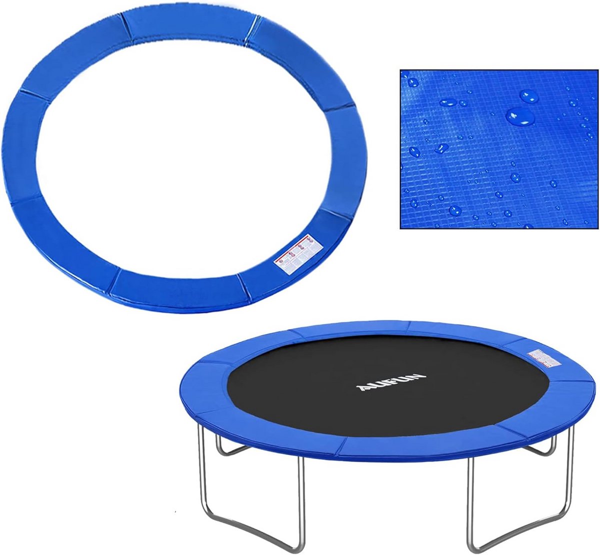 Veilige Randafdekking voor Trampoline Ø 244 cm - Dikte 15mm en 30cm Breed