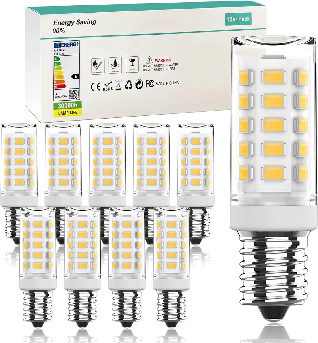 Set van 10 MR16 LED Spots Warm Wit Laag Verbruik Vervanging 60W