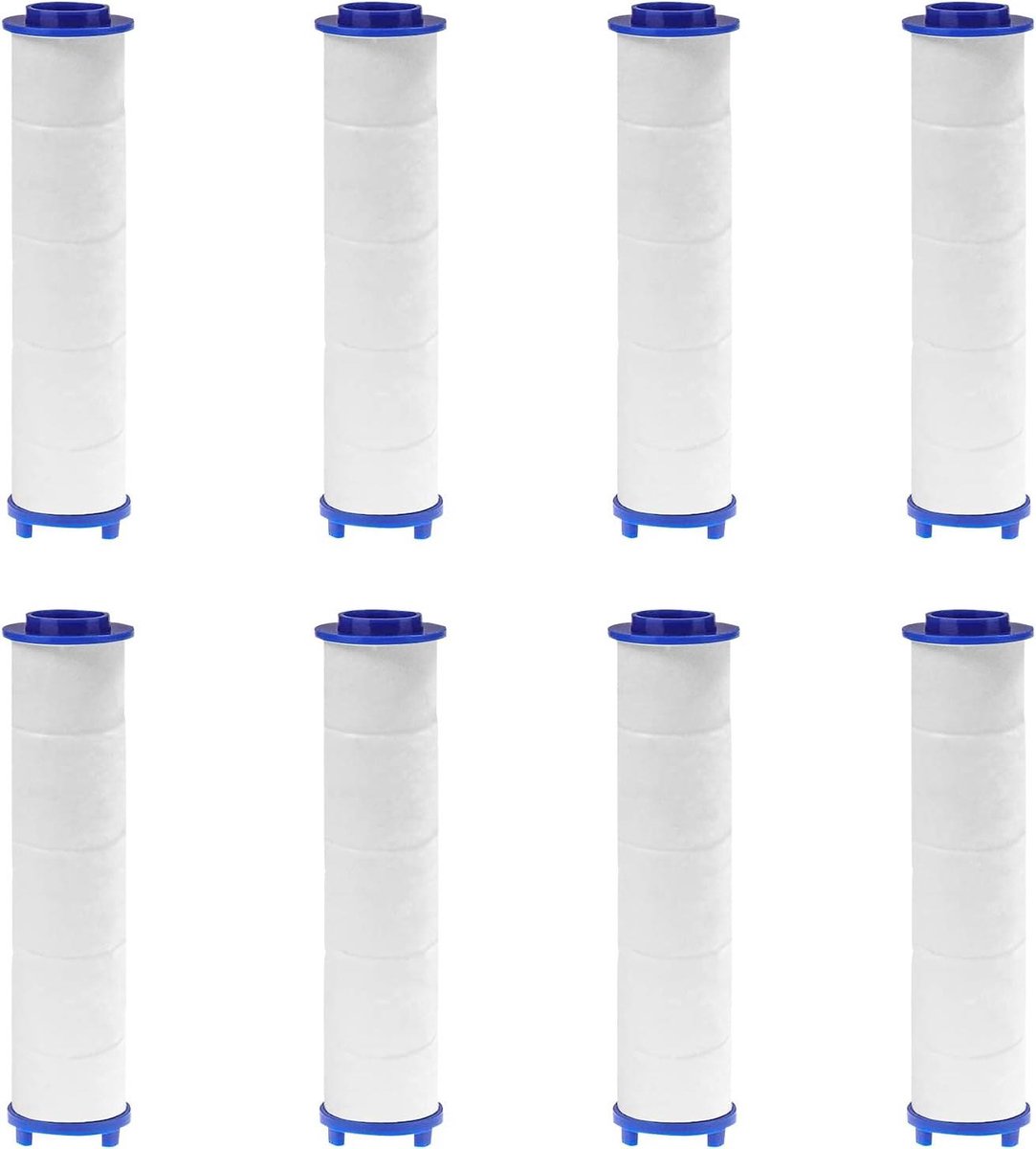 Vervangingsfilterpatronen voor handdouche - Set van 8 stuks - PP katoenfilter - Verwijdert