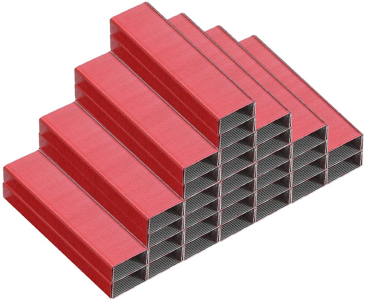 Standaard nietjes 26/6 Set van 2000 stuks Metaal Rood voor Kantoor en Thuisgebruik