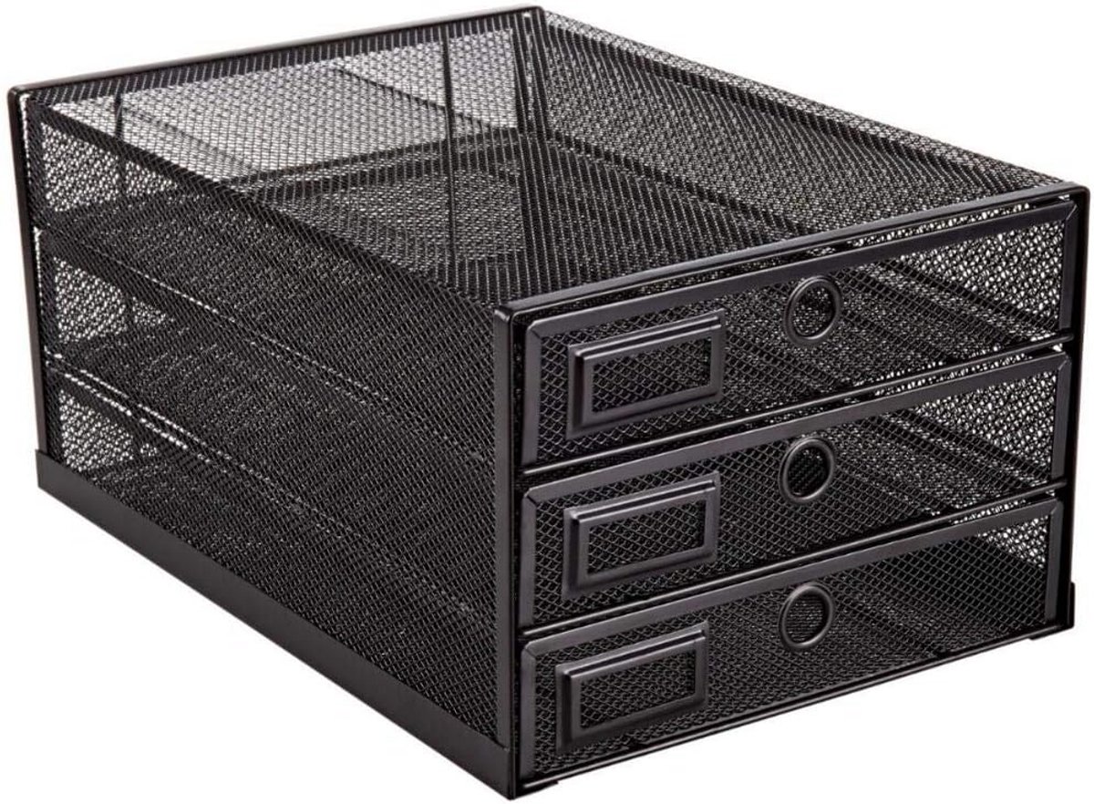 Bureau Organizer Gaaswerk Zwart 3 Lades Papiersorteerder