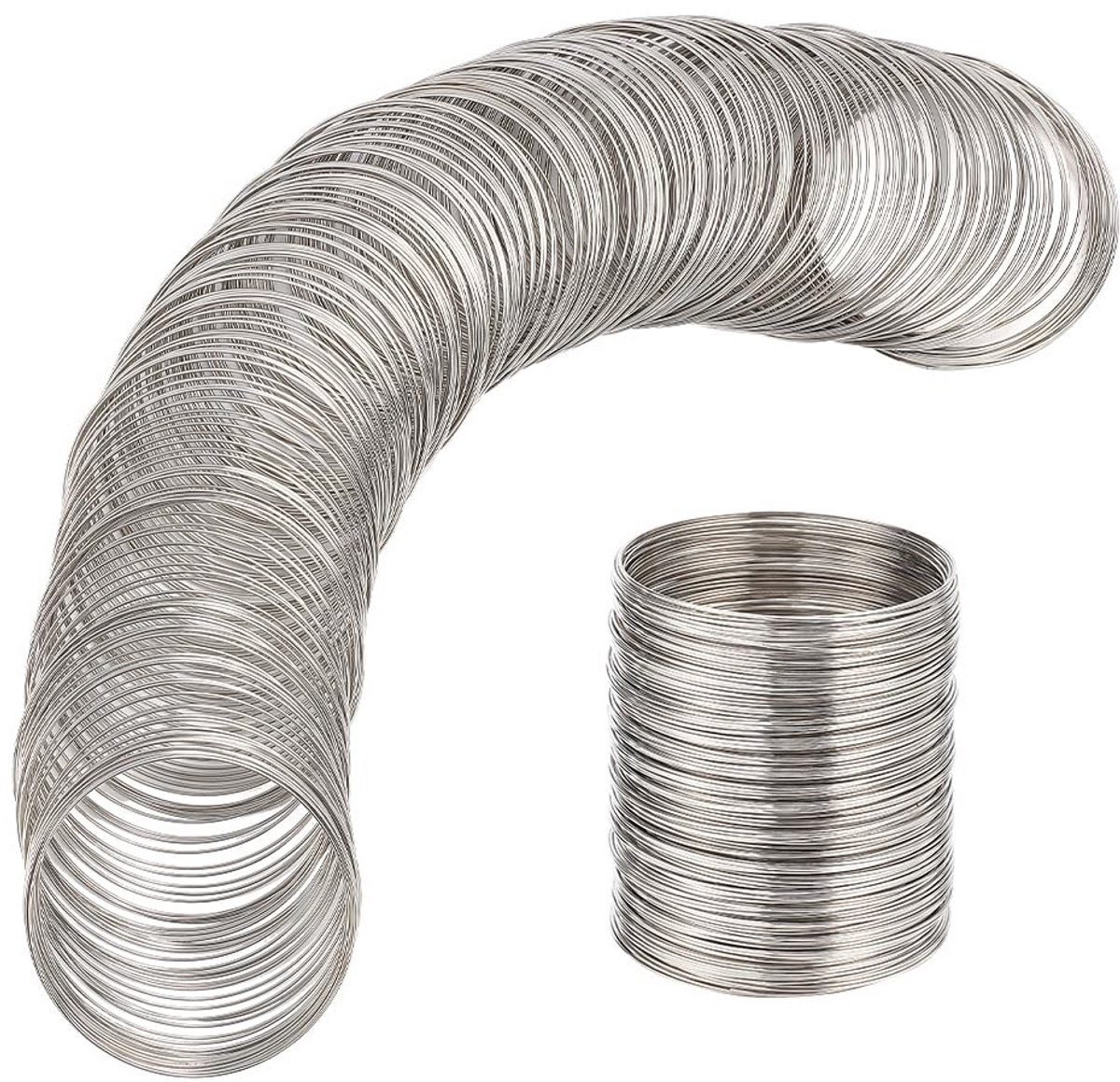 Ronde Stalen Geheugendraad voor Sieraden Maken - 0,6 mm Dikte, 55 mm Lengte
