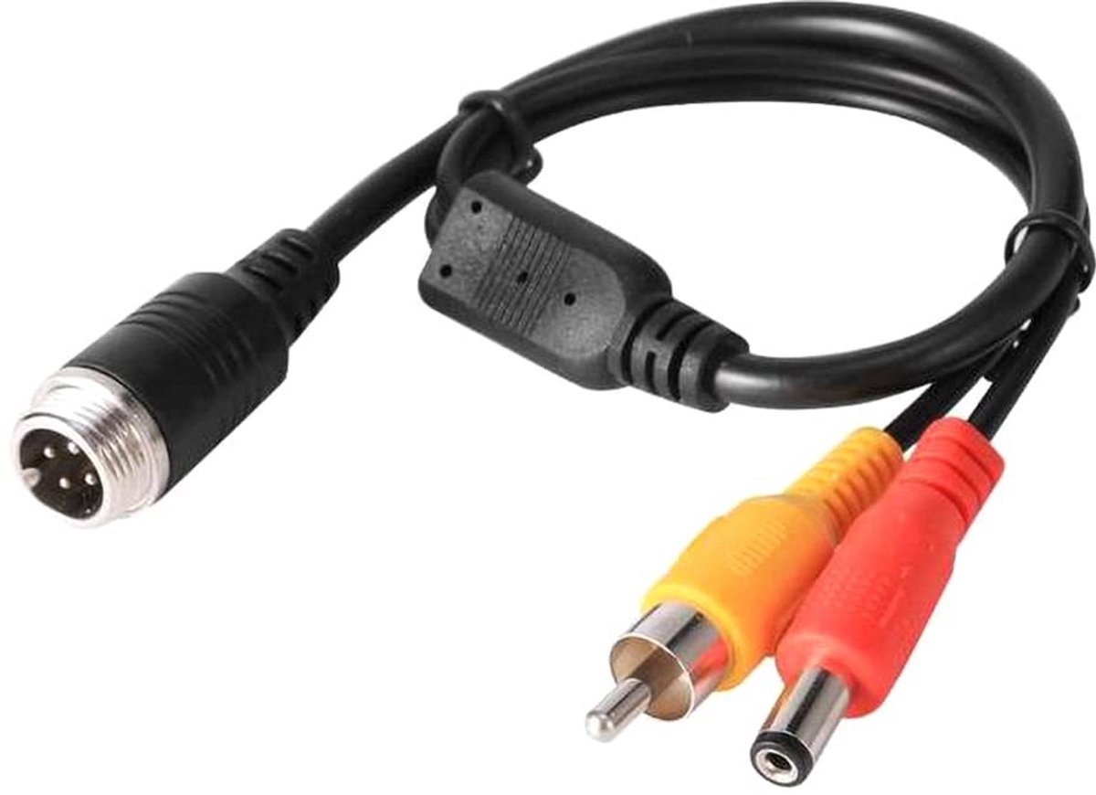 4-pins Luchtvaartkabel naar RCA/DC Verlengadapter voor CCTV en IP-camera's