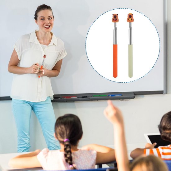 2 Stuks Intrekbare Telescopische Aanwijsstok voor Klaslokaal en Presentaties van Merkloos	 — afbeelding 4