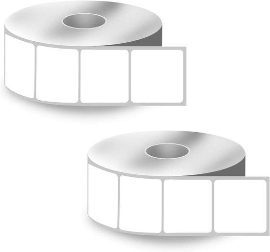 Produktbild von Labels And More 12 Rollen Thermopapier-Etiketten 2,5 X 1 Zoll – 1380 Etiketten Pro Rolle, Weiß