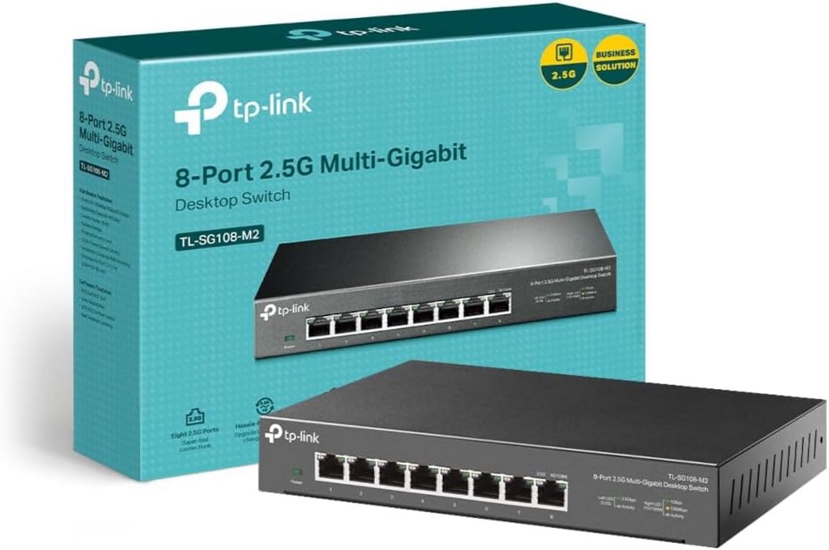8-Poorts 2.5G Multi-Gigabit Desktop Switch voor Thuis- en Kantoornetwerk