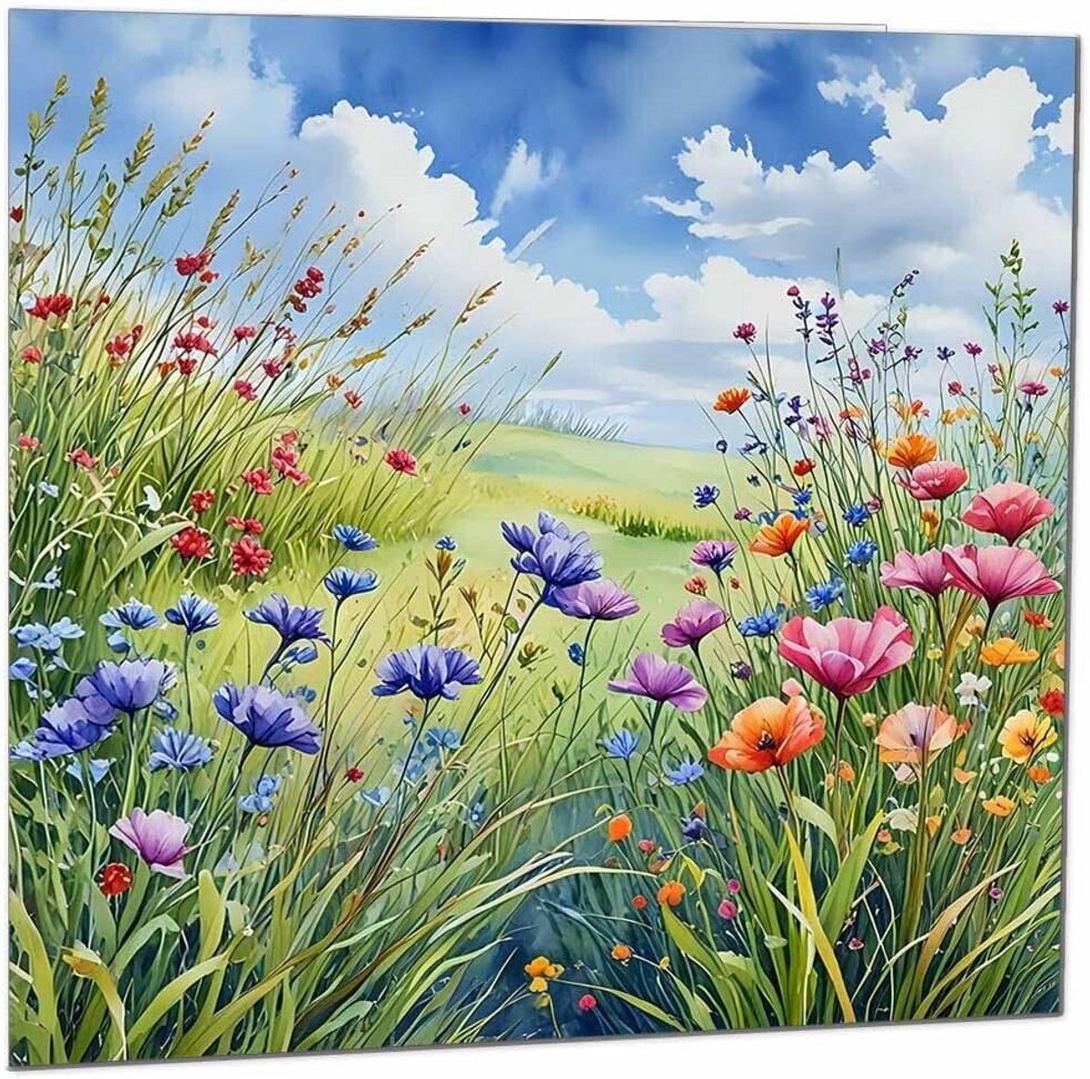 Luxe Wenskaart met Natuur Bloemen – Blanco Groet- en Verjaardagskaart