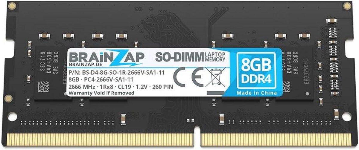 8GB DDR4 SO-DIMM 2666 MHz Laptop Werkgeheugen PC4-2666V CL19 Unbuffered Non-ECC Geheugenmodule