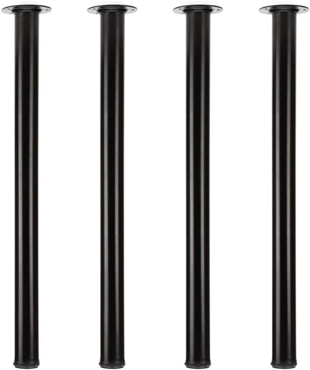 Verstelbare Metalen Tafelpoten Zwart 75 cm - Set van 4 Stevige Bureau- en Meubelpoten