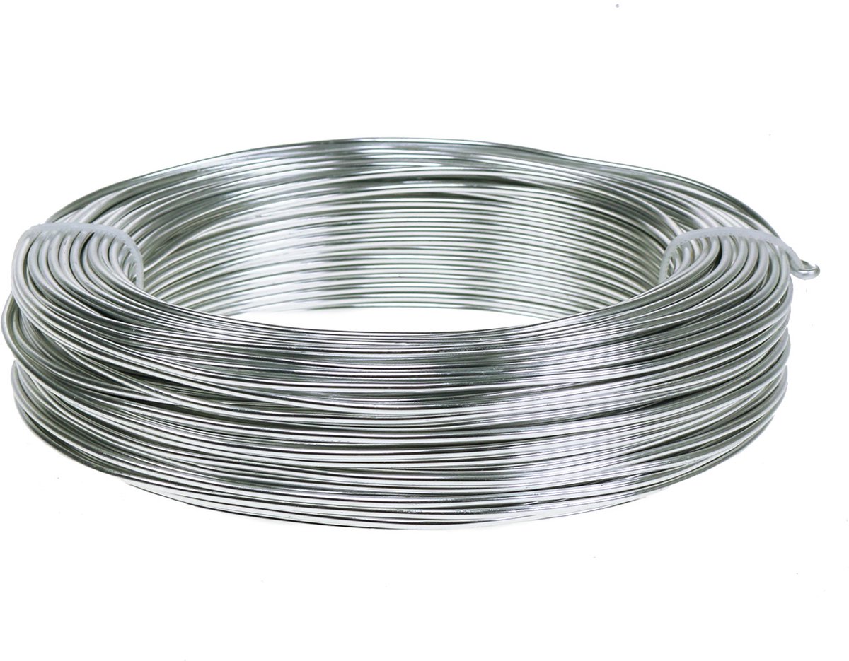 Aluminiumdraad 2mm zilver 60m 500g - hobbydraad, bloemistendraad, mode