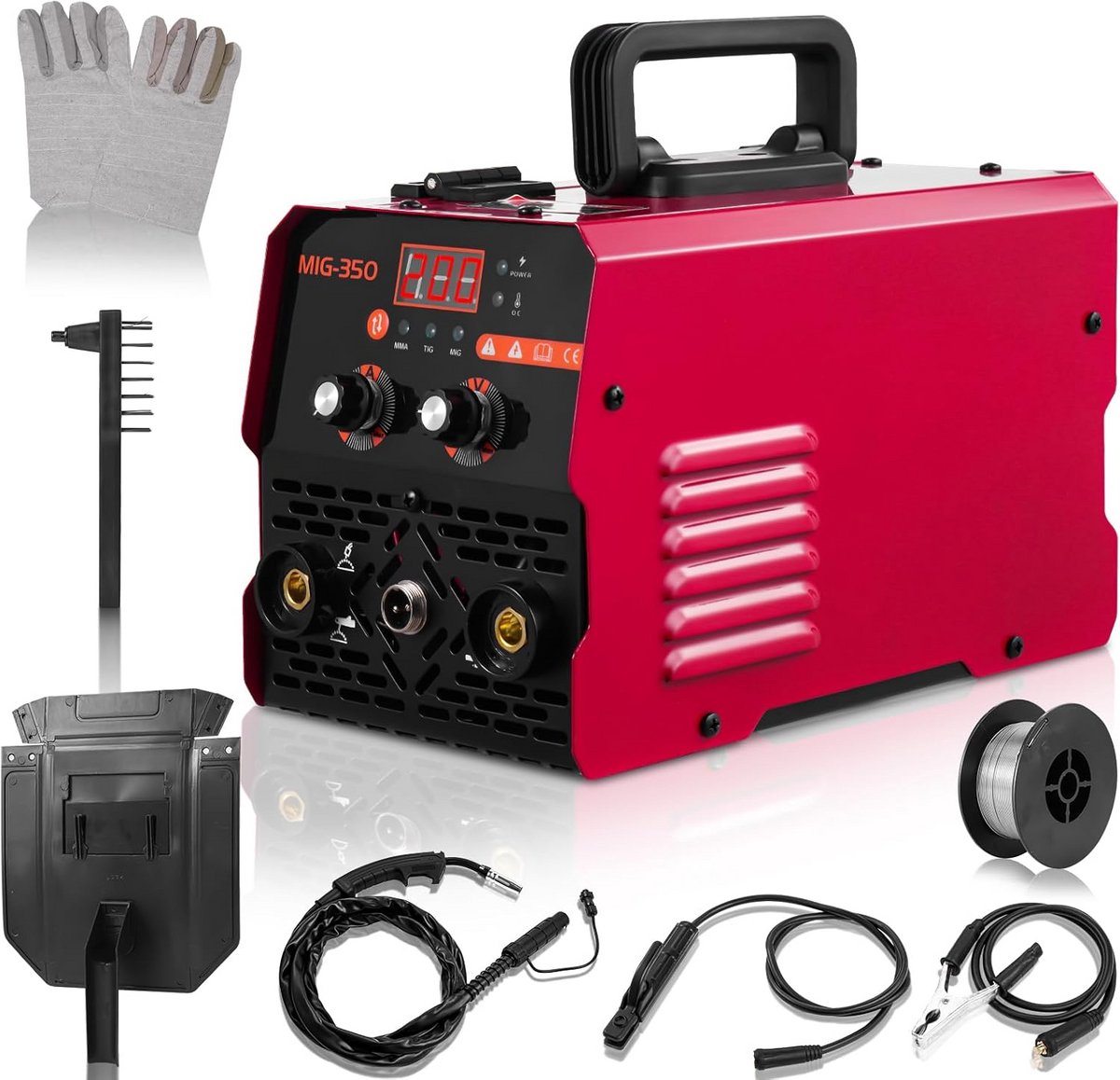 MIG Lasmachine 3-in-1 ARC TIG Omvormer 220V met Digitale LED-Weergave