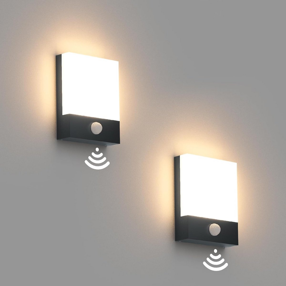 Buitenlamp met sensor dag en nacht - Wandlamp met bewegingsdetectie - Op zonne energie - Solar