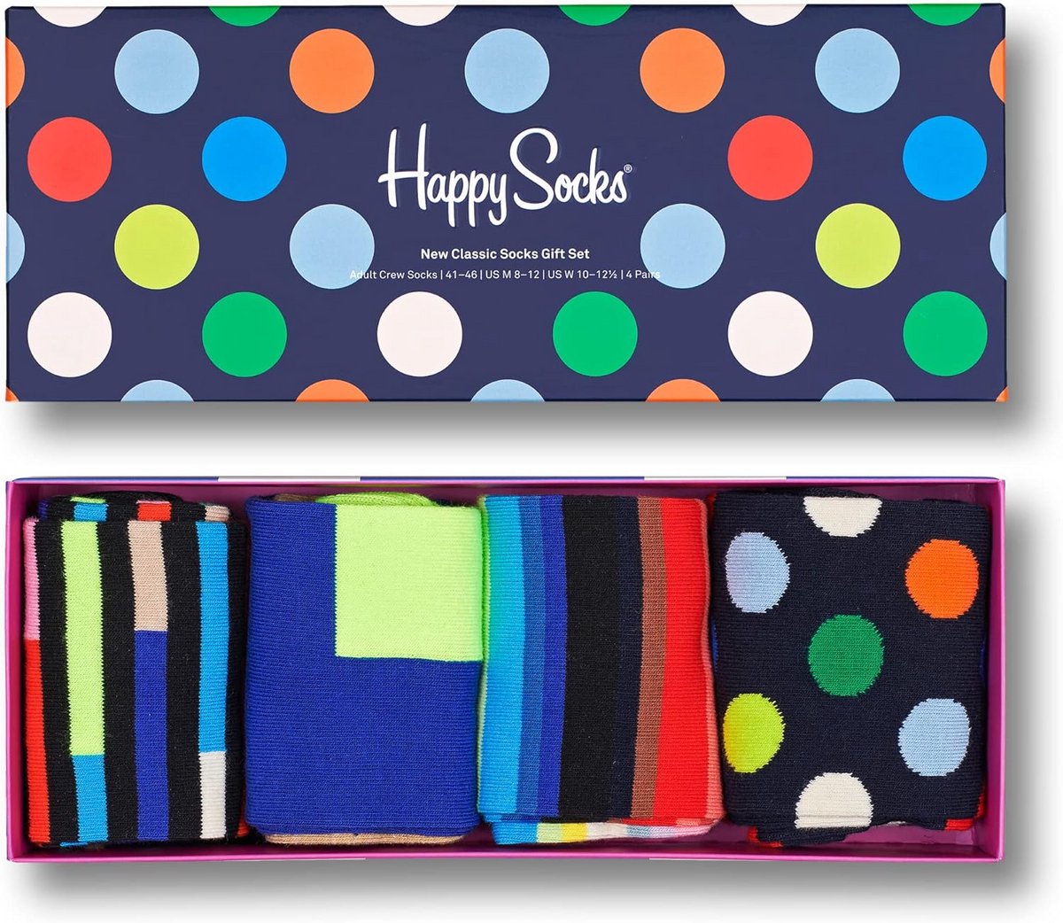 4-Pack Klassieke Sokken Set Kleurrijk en Leuk voor Dames en Heren