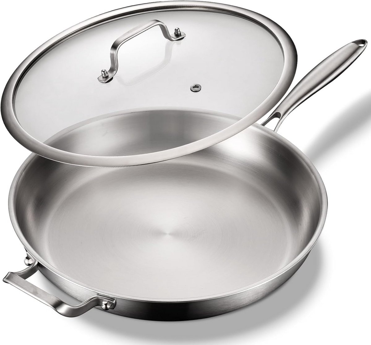Grote Roestvrij Stalen Pan met Deksel 36 cm - Ovenbestendig