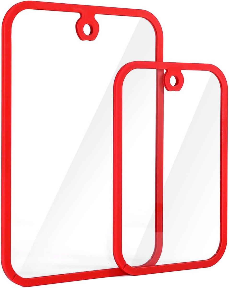 Set van 2 Glazen Snijplanken met Antislip Siliconen Frame - Hittebestendig en Krasvrij
