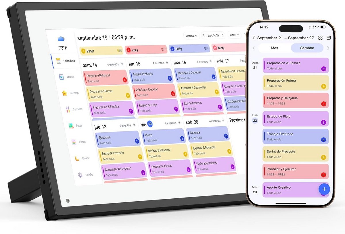 Digitale Wandkalender Touchscreen voor Familieplanning