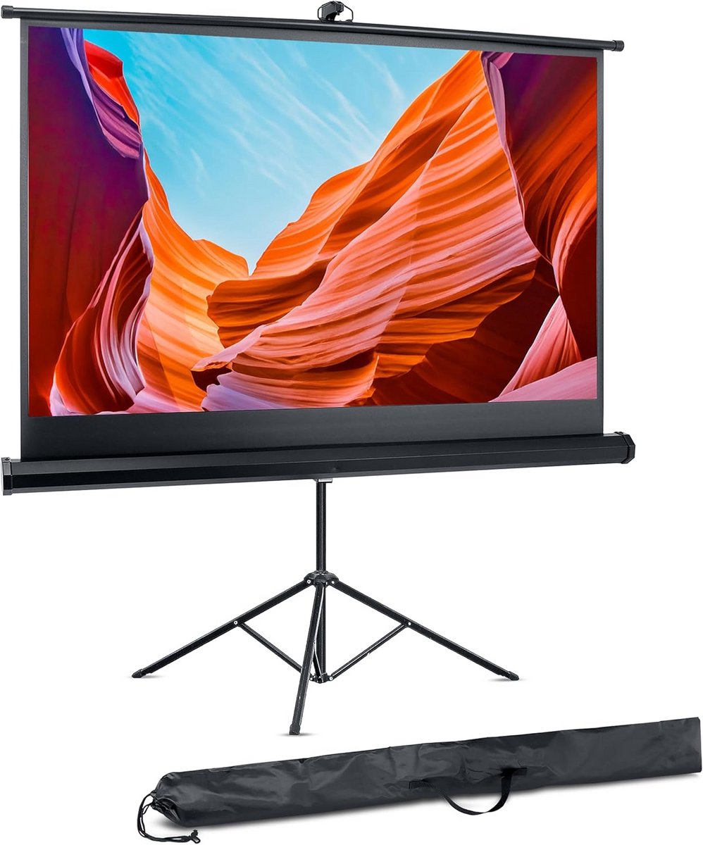 Projectiescherm met Standaard 60 Inch - Opvouwbaar en Draagbaar voor Binnen en Buiten