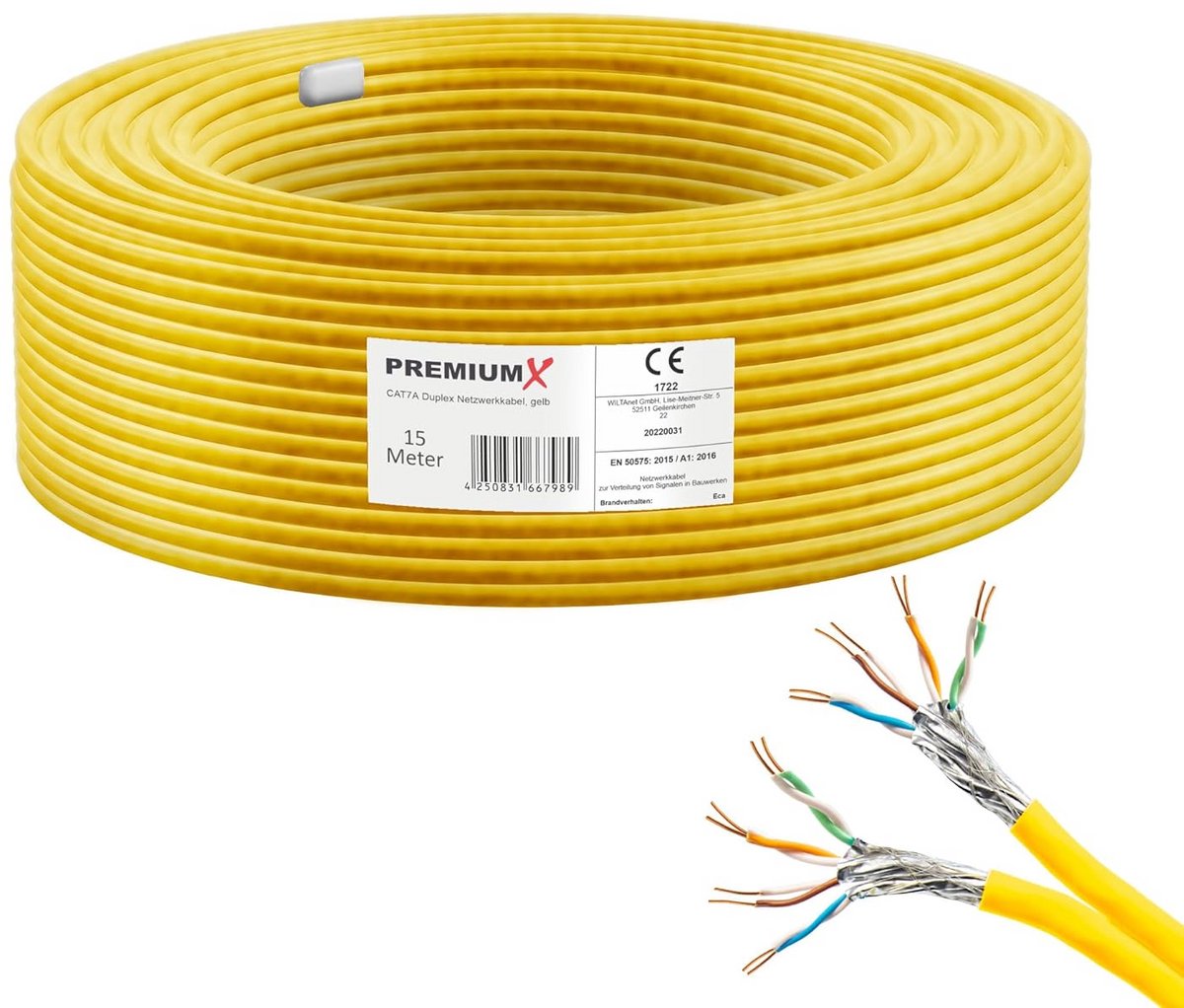 CAT 7A Netwerkkabel 30m Installatiekabel S/FTP Koper Ethernet LAN Kabel 1200 MHz