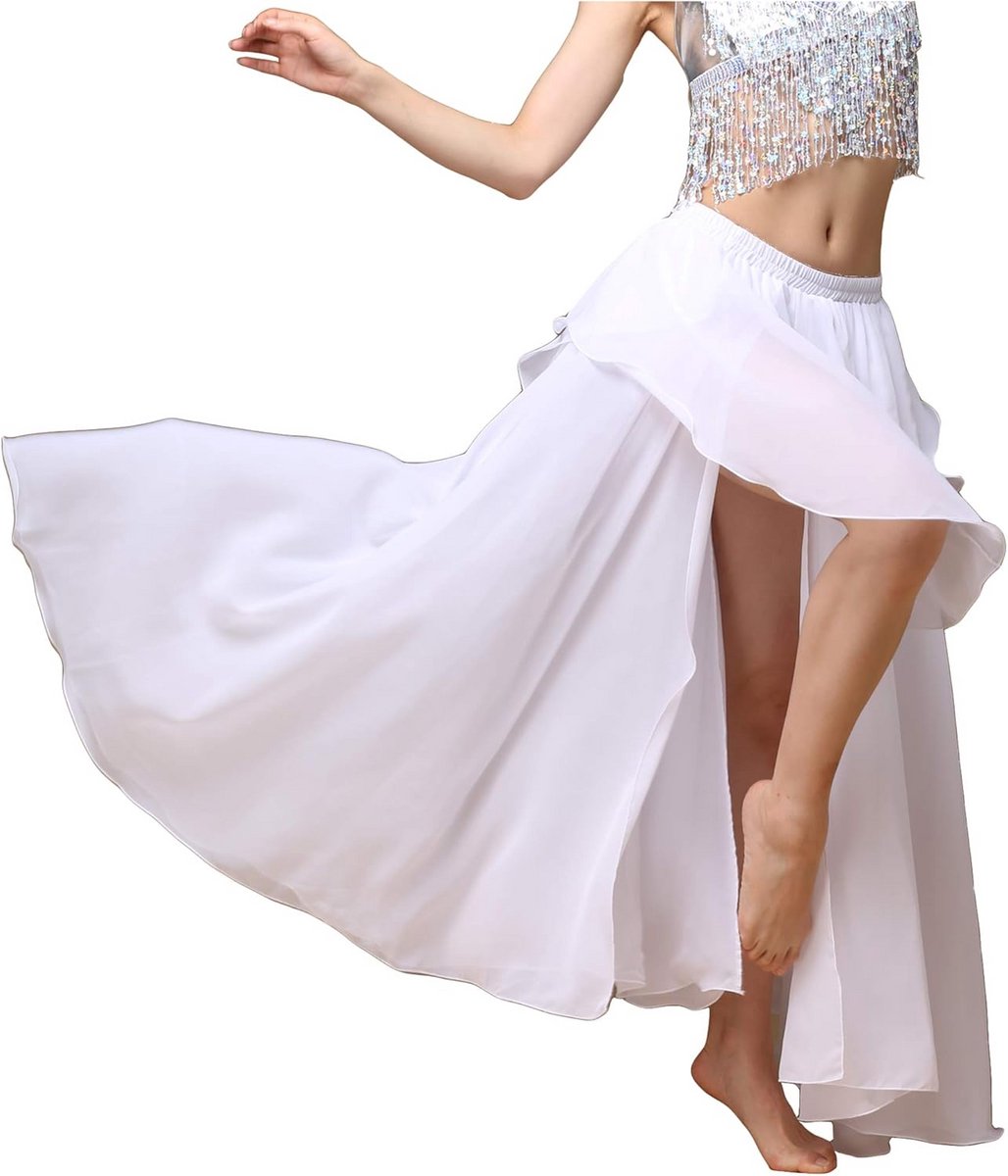 Lange Chiffon Dansrok met Split voor Buikdans en Optredens