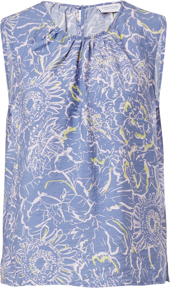 comma - female - Blousetop met structuur en plooien