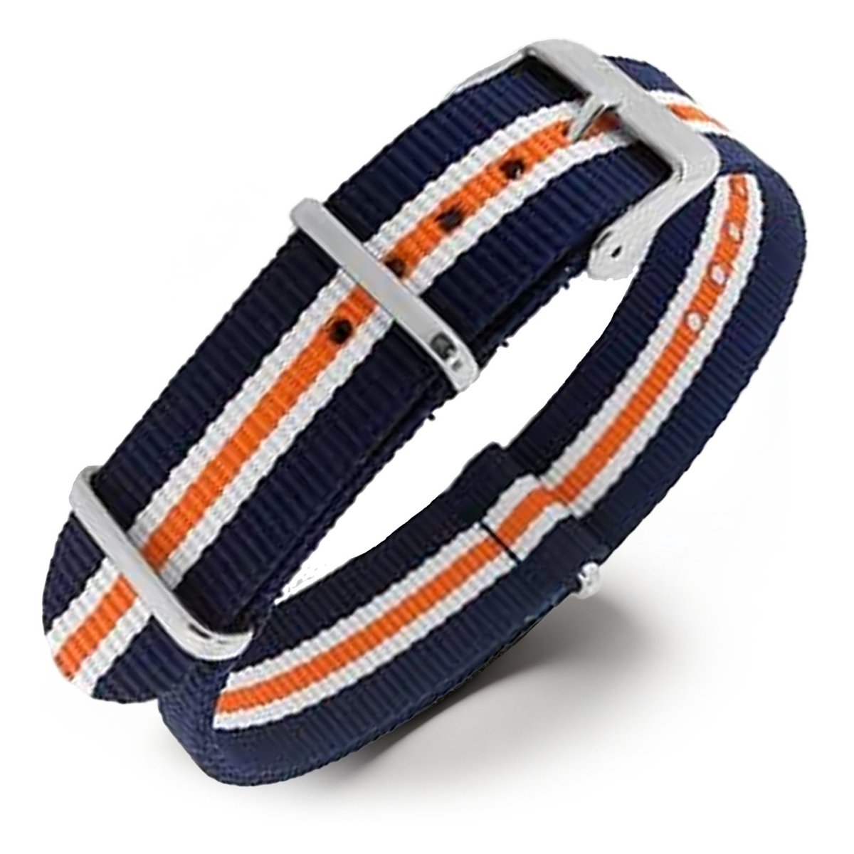 NATO Horlogeband G10 Military Nylon Strap - Heritage Blauw Wit Oranje 18mm
