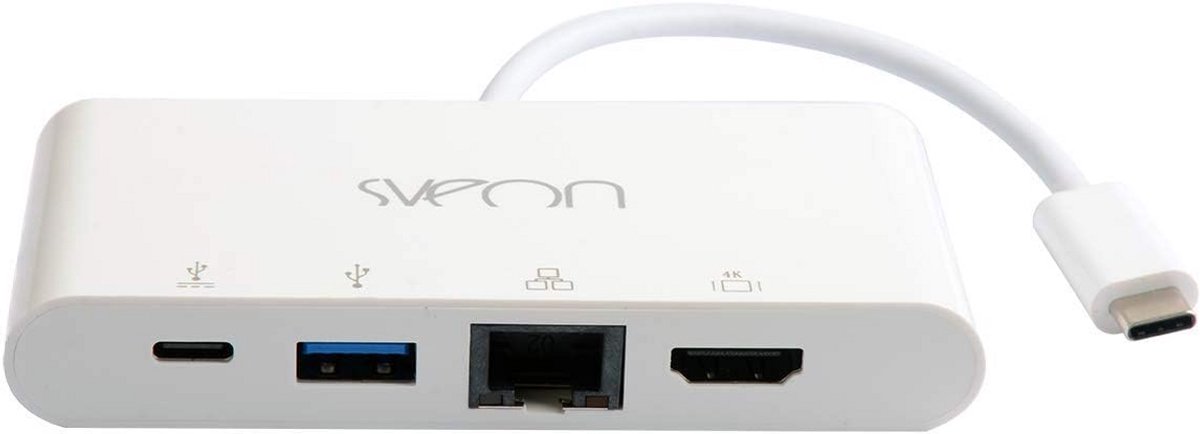USB-C Dockingstation met HDMI 4K, Gigabit Ethernet en USB 3.0 Hub & Opladen
