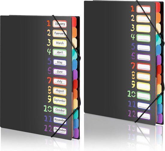 A5 Bonnetjesorganizer Met 13 Vakken – Waterdicht, Met Rits, Inclusief Kleurrijke Labels – Voor Kantoor, School En Thuis