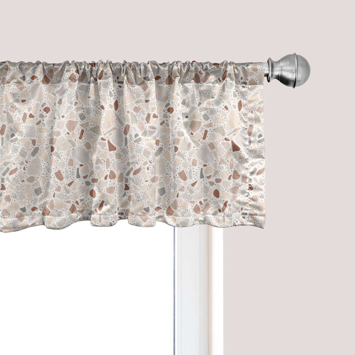 ABAKUHAUS Abstracte raamvalance, gordijnvalance voor keuken en slaapkamer met tunnelzoom, 137 cm x 30 cm, veelkleurig