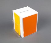 Witte Donatiebox / Stembus / Ideeenbox - Met Posterhouder & Folderhouder - Type DB-C