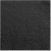 60x Papieren tafel servetten zwart 33 x 33 cm - Zwarte wegwerp servetten diner/lunch