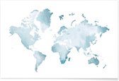 JUNIQE - Poster World Map Watercolour -13x18 /Blauw & Wit