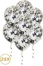 Zwarte Helium Ballonnen Confetti 2023 Oud En Nieuw Versiering Versiering Feest Versiering Ballon Zwart Papier - 25 Stuks