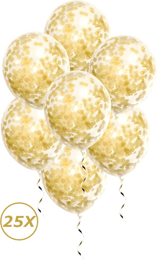 Gouden Helium Ballonnen Confetti 2022 NYE Verjaardag Versiering Feest Versiering NYE Ballon Goud Papier - 25 Stuks