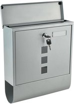 Brievenbus Wand Hangend - Maxozo Brify - Postbus Mailbox - Wandbrievenbus - Krantenrol - RVS - Zilver - BES LED