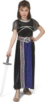 Funny Fashion - Strijder (Oudheid) Kostuum - Goddelijke Onoverwinnelijke Griekse Strijder Troje - Meisje - Blauw, Zwart - Maat 164 - Carnavalskleding - Verkleedkleding