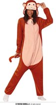 Guirca - Aap & Gorilla & Baviaan & King Kong Kostuum - Jolige Aap Onesie Kostuum - bruin - Maat 52-54 - Carnavalskleding - Verkleedkleding