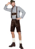 Wilbers & Wilbers - Boeren Tirol & Oktoberfest Kostuum - Hemd Anton Aus Tirol Bierfeest Grijs Man - Grijs - Maat 64 - Bierfeest - Verkleedkleding