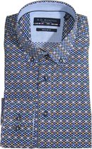 R.B. Boston Lange mouw Overhemd - 127670 Marine (Maat: L)