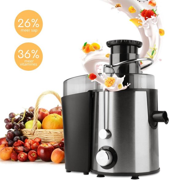 DKProducts Slowjuicer - Slowjuicer - Verse fruit/groente sapjes - Juicer - 800 watt - Roestvrij - Zwart
