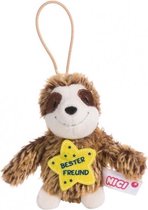 knuffelhanger Luiaard vriend junior 10 cm polyester bruin