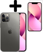 Hoesje Geschikt voor iPhone 13 Pro Hoesje Siliconen Case Met Screenprotector - Hoes Geschikt voor iPhone 13 Pro Hoes Siliconen - Transparant