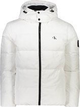 Calvin Klein Jas Wit Aansluitend - Maat M - Heren - Herfst/Winter Collectie - Polyester