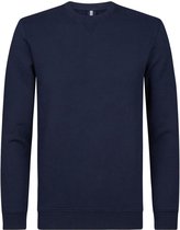 Profuomo Sweater Melange O-Hals Donkerblauw - maat L