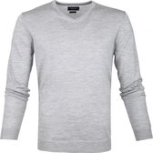 Profuomo Pullover Merino V-Hals Grijs - maat XL