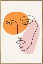 JUNIQE - Poster met kunststof lijst Envisage -40x60 /Oranje & Roze