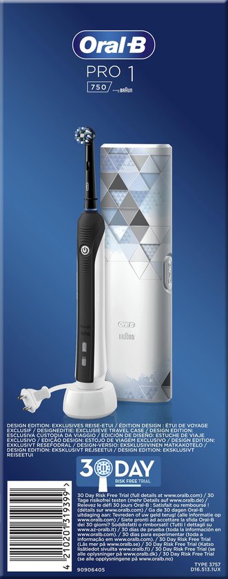Oral-B PRO 1 - 750 - Elektrische Tandenborstel - Inclusief Reisetui - Braun
