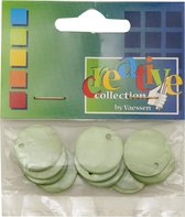 Buttons ass. 1 pk. a 10 st. lime round river shell dangles