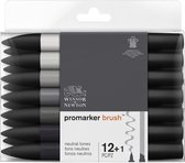 Winsor & Newton promarker brush™ Neutral tones 12+1 set