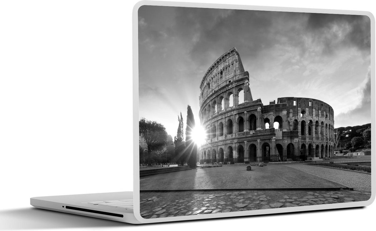 Afbeelding van product SleevesAndCases  Laptop sticker - 15.6 inch - Het Colosseum in Rome - zwart wit